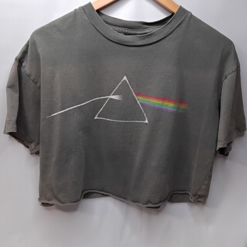 Cotton On Pink Floyd Relaxed Boyfriend Tee Women's Size S Gray Crop Top EUC